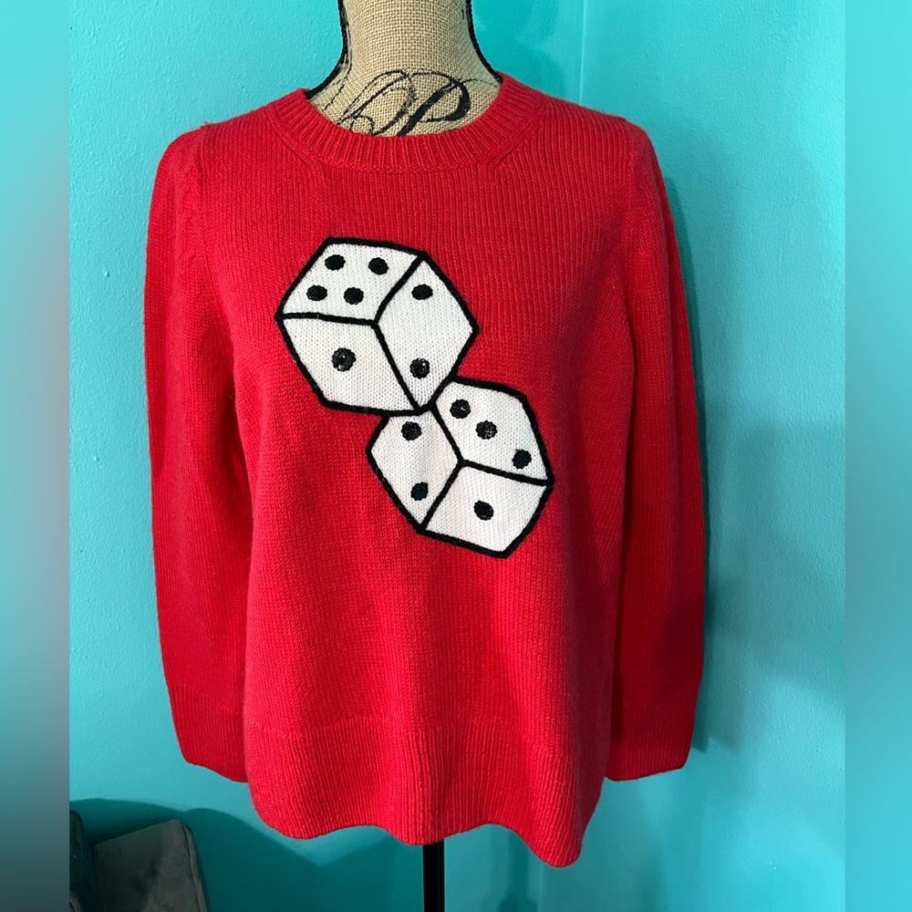 EUC Kate Spade Sweater with Dice Pattern Embellished with Sequins
